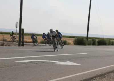 Group of cyclists in road race