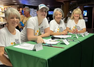 Volunteers working at registration table
