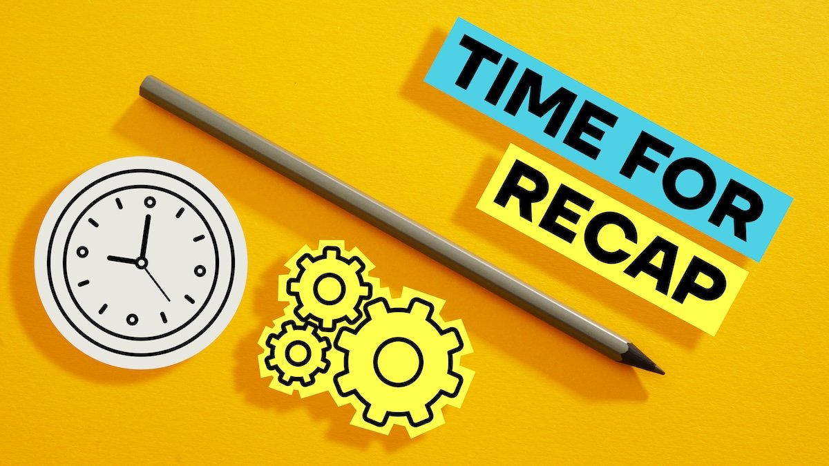 Time for recap is shown using a text